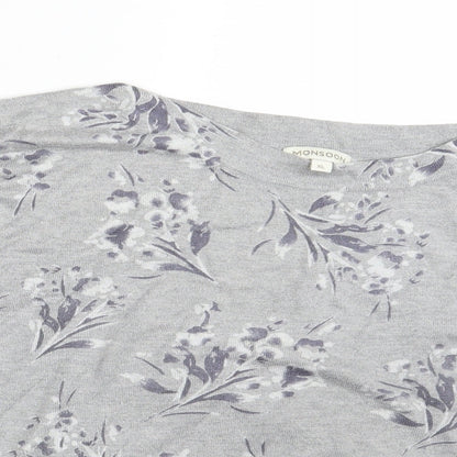 Monsson Womens Grey Floral  Pullover Jumper Size XL