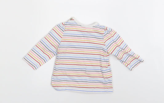 Nutmeg Girls Multicoloured Striped  Basic T-Shirt Size 3-6 Months  - Kind is cool