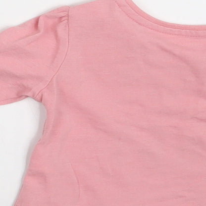 Primark Girls Pink   Basic T-Shirt Size 3-6 Months  - Smiles for daddy