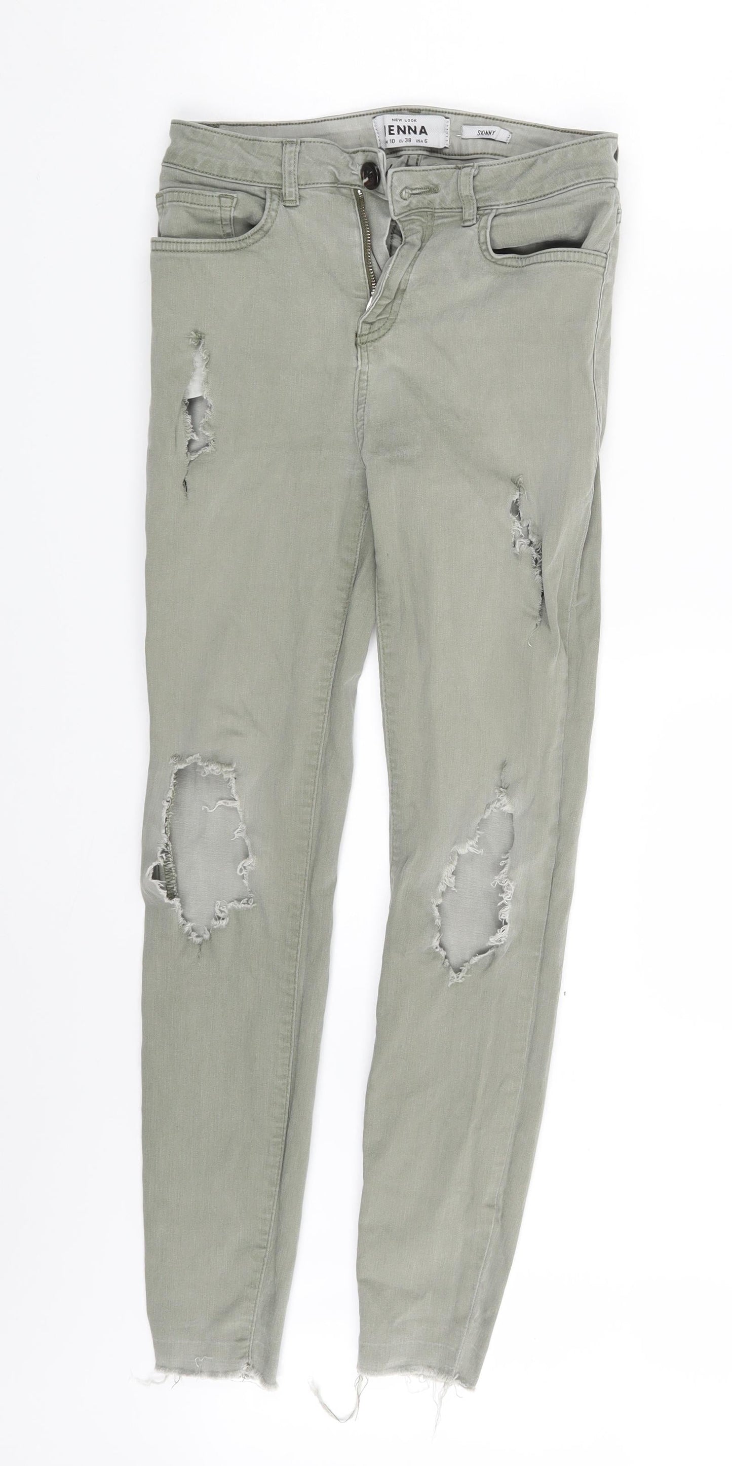 New Look Womens Green  Denim Skinny Jeans Size 10 L26 in