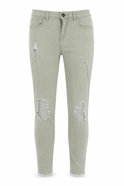 Womens UK Size 10 New Look Slim Fit Skinny Green Jeans
