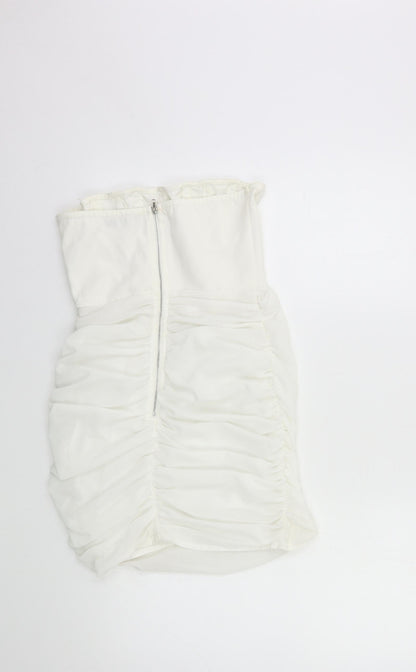 PRETTYLITTLETHING Womens White   Bodycon  Size 8