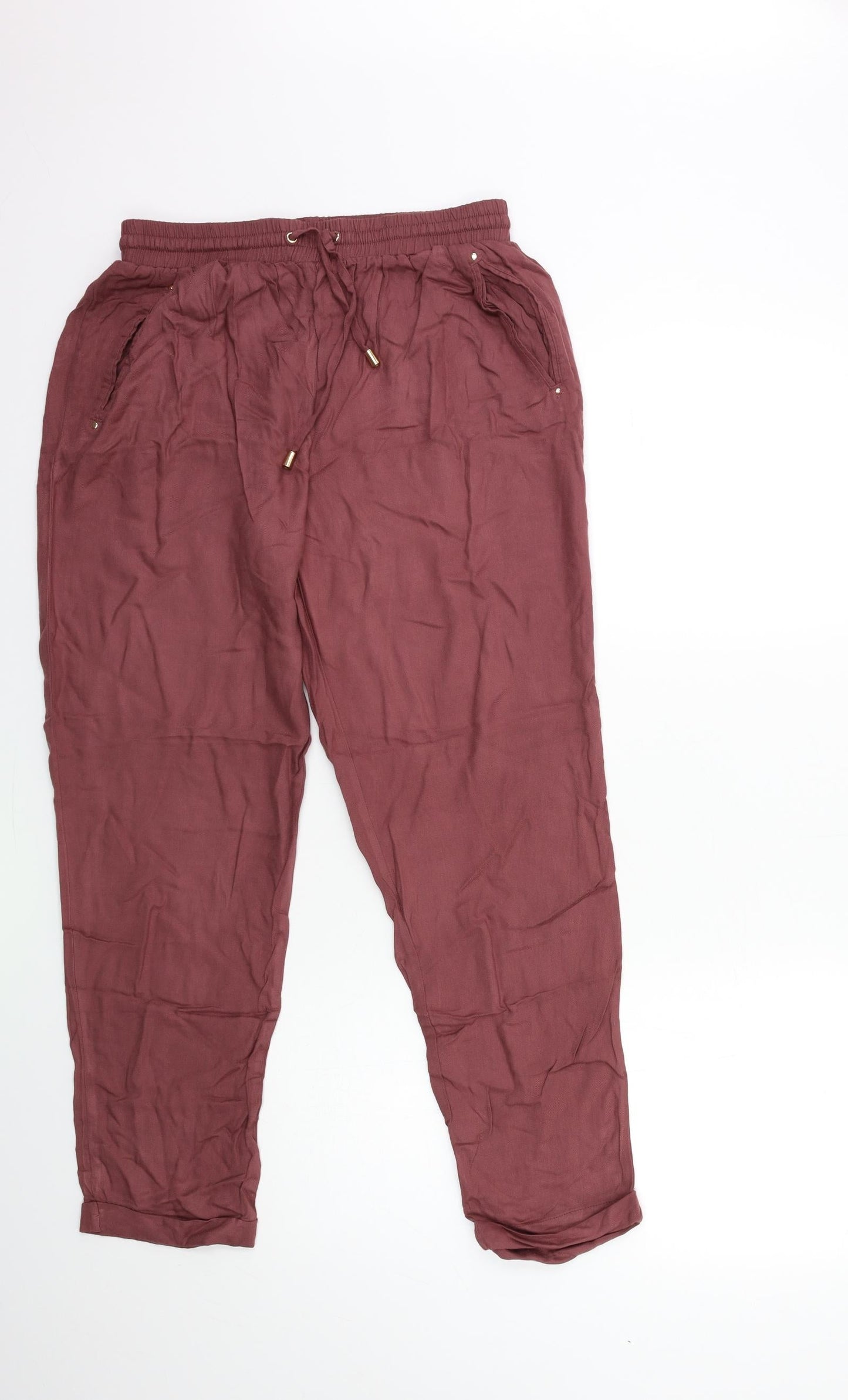 New Look Womens Red   Trousers  Size 10 L27 in