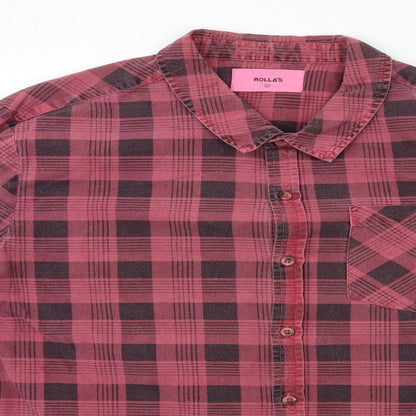 rolla's Mens Red Check   Button-Up Size M