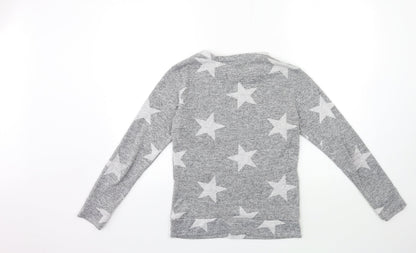 miss funky Womens Grey  Knit Pullover Jumper Size S