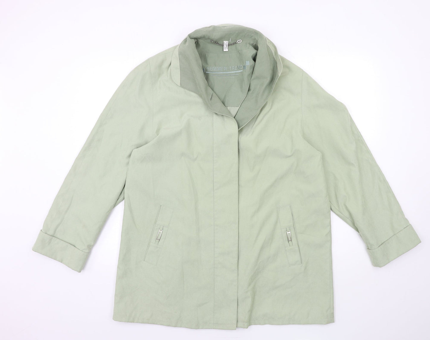 SUMMER TREND Womens Green   Overcoat Coat Size 14