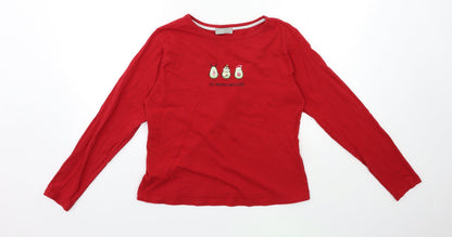 Womens UK Size XS New Look Red Basic T-Shirt