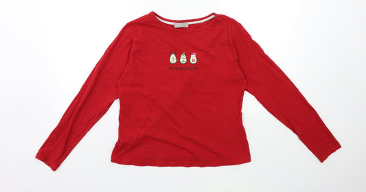 Womens UK Size XS New Look Red Basic T-Shirt
