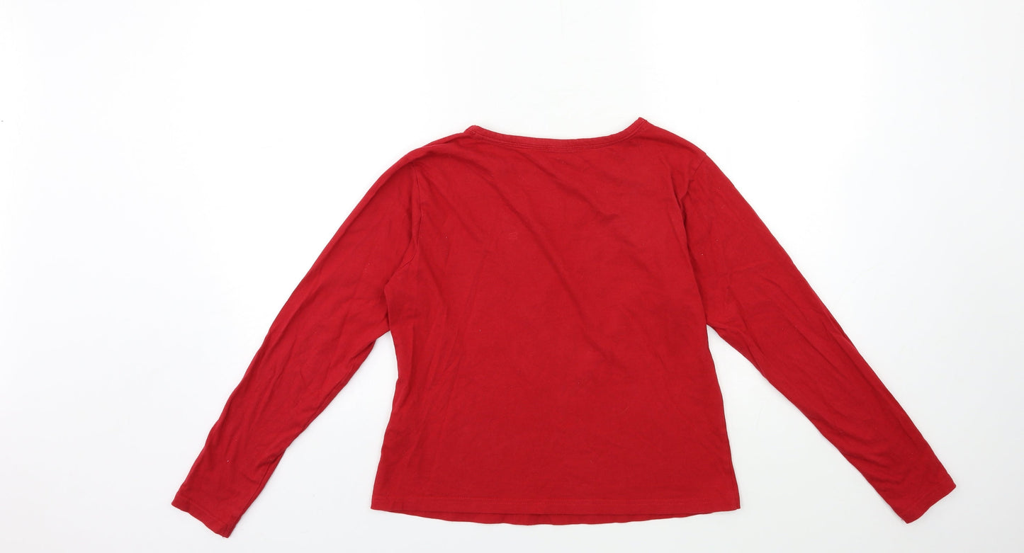 Womens UK Size XS New Look Red Basic T-Shirt