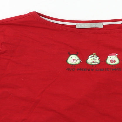 Womens UK Size XS New Look Red Basic T-Shirt