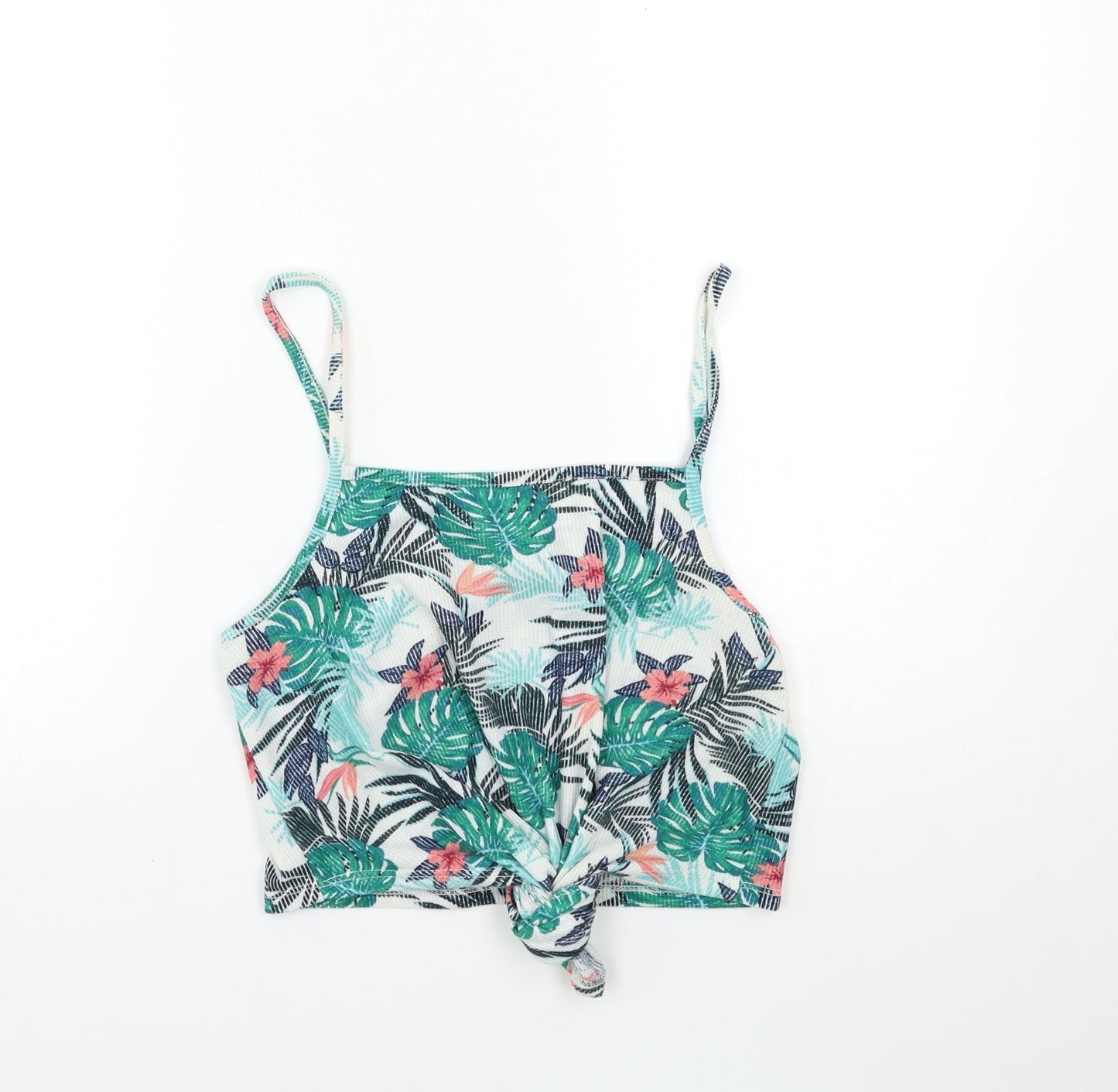 Primark Womens Green Floral  Basic Tank Size 14