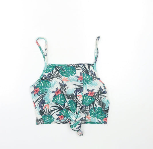 Primark Womens Green Floral  Basic Tank Size 14