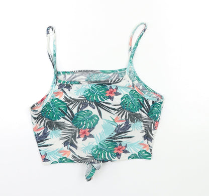 Primark Womens Green Floral  Basic Tank Size 14