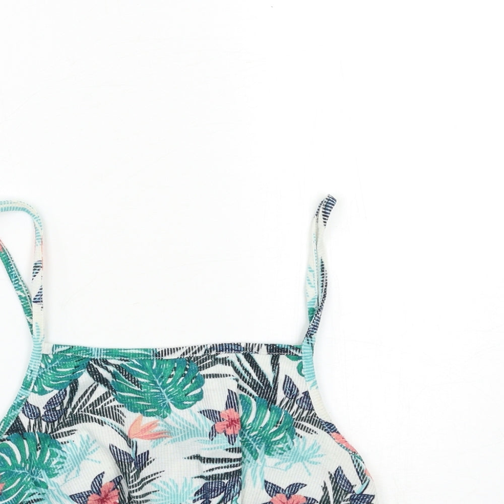 Primark Womens Green Floral  Basic Tank Size 14