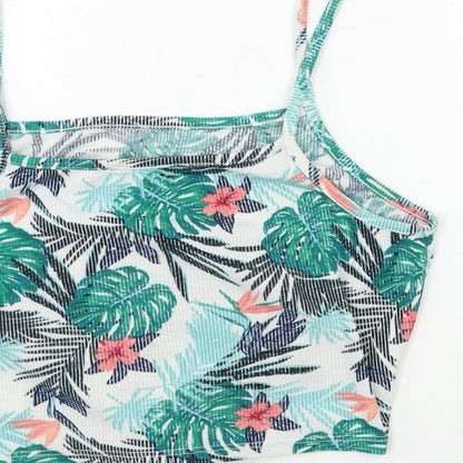 Primark Womens Green Floral  Basic Tank Size 14