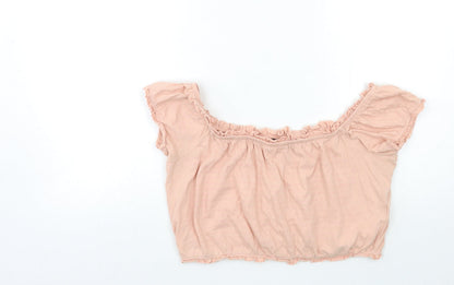 Womens UK Size 14 New Look Pink Basic T-Shirt