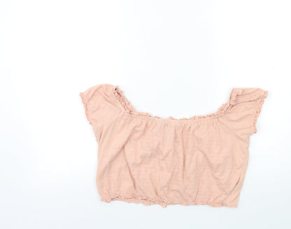 Womens UK Size 14 New Look Pink Basic T-Shirt