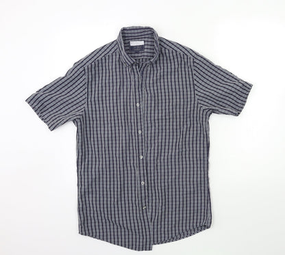 Mens UK Collar Size S BHS Smart Blue  Dress Shirt