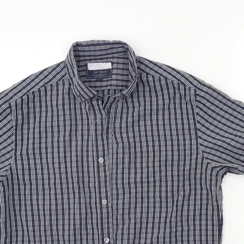 Mens UK Collar Size S BHS Smart Blue  Dress Shirt