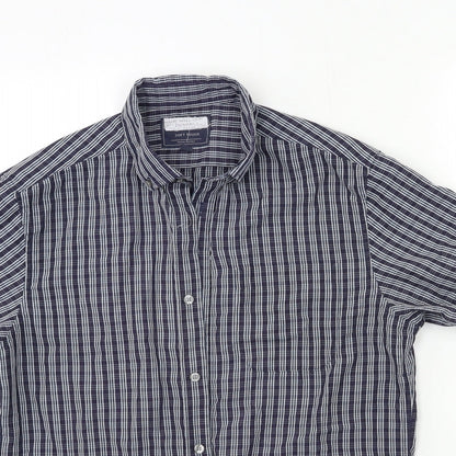 Mens UK Collar Size S BHS Smart Blue  Dress Shirt