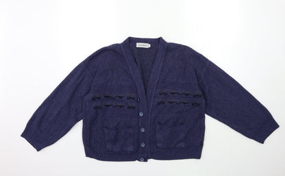 BONNOCKBURN Womens Blue  Knit Cardigan Jumper Size S