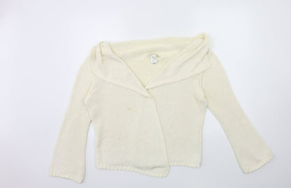 Womens UK Size 10 Preworn Beige Cardigan Jumper