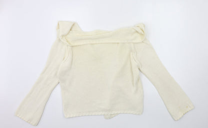 Womens UK Size 10 Preworn Beige Cardigan Jumper