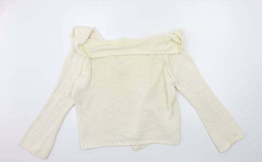 Womens UK Size 10 Preworn Beige Cardigan Jumper