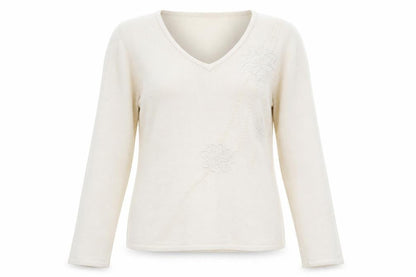fay louise Womens Beige Floral  Pullover Jumper Size M