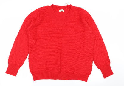 Womens UK Size L Papaya Red Pullover Jumper