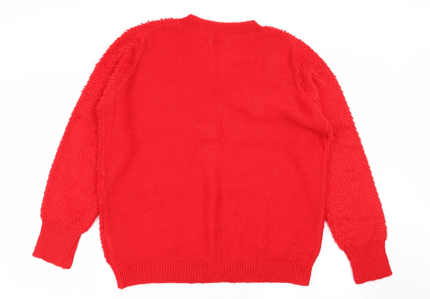 Womens UK Size L Papaya Red Pullover Jumper
