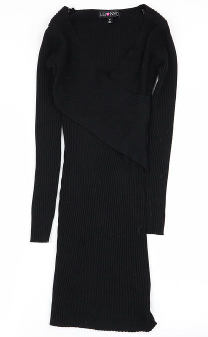 Lu NYC Womens Black   Pencil Dress  Size S