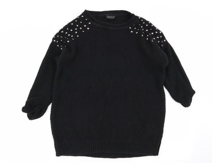 Womens UK Size 8 Topshop Black Pullover Jumper