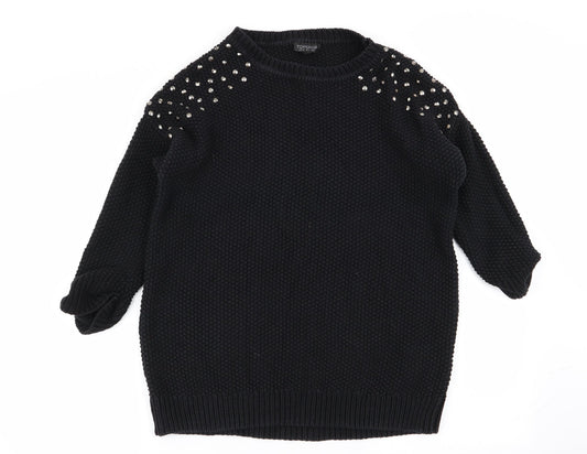 Womens UK Size 8 Topshop Black Pullover Jumper