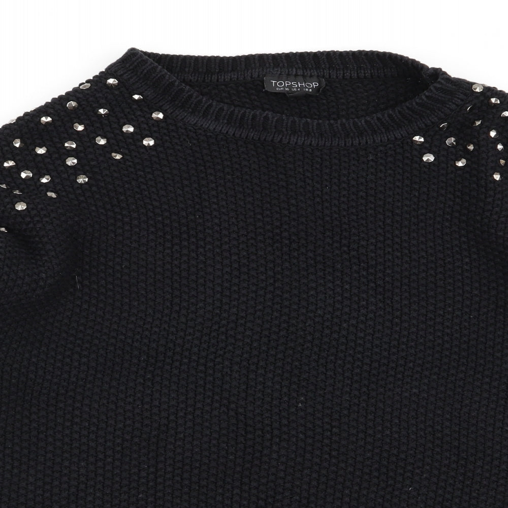 Womens UK Size 8 Topshop Black Pullover Jumper