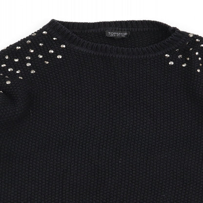 Womens UK Size 8 Topshop Black Pullover Jumper