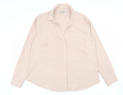 H&M Womens Pink   Basic Button-Up Size L