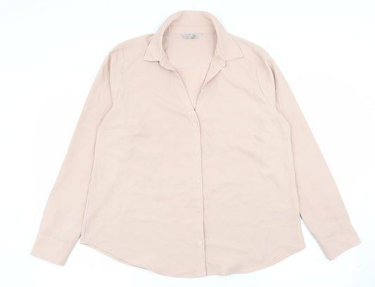 H&M Womens Pink   Basic Button-Up Size L