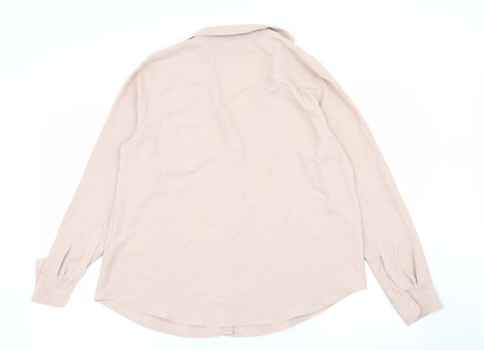 H&M Womens Pink   Basic Button-Up Size L