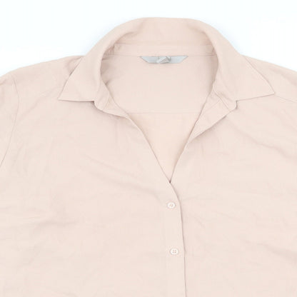 H&M Womens Pink   Basic Button-Up Size L
