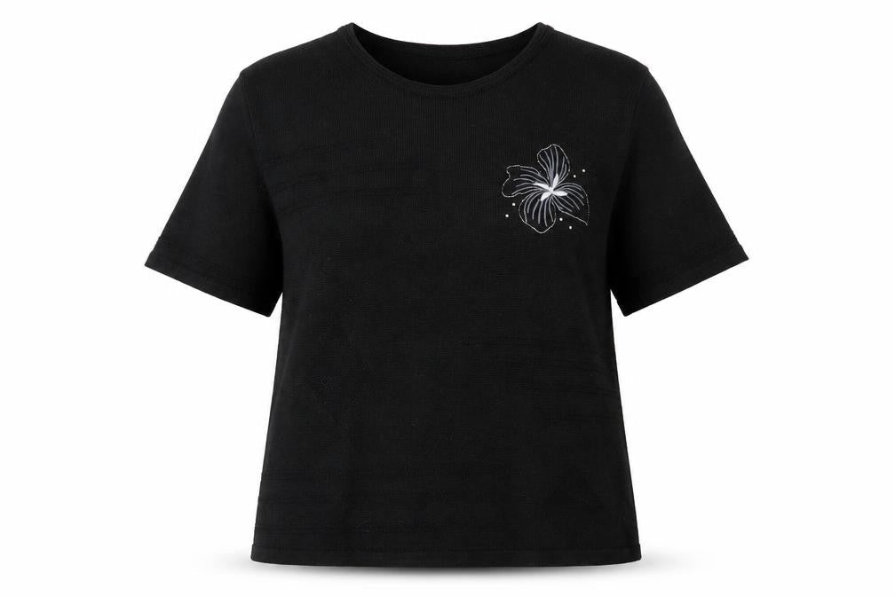 Womens UK Size XL canda Black Basic T-Shirt