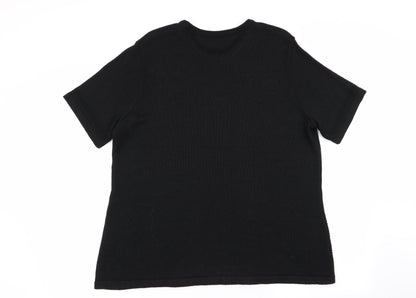 Womens UK Size XL canda Black Basic T-Shirt