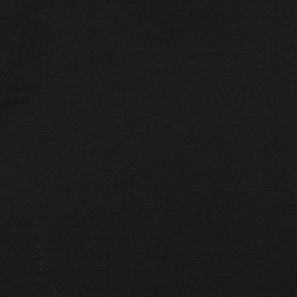Womens UK Size XL canda Black Basic T-Shirt