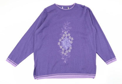 Womens UK Size M Preworn Purple Pullover Jumper