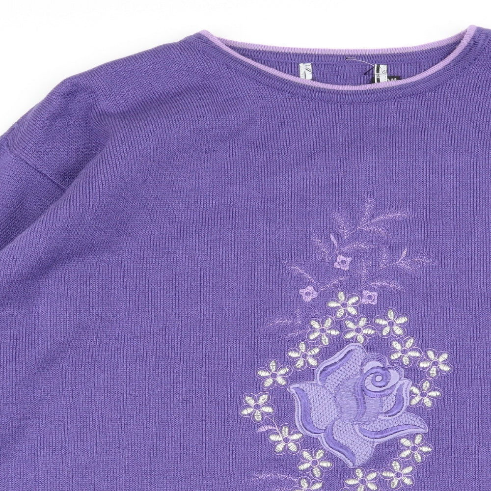 Womens UK Size M Preworn Purple Pullover Jumper