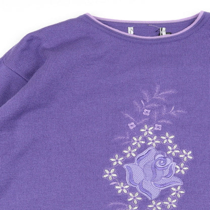 Womens UK Size M Preworn Purple Pullover Jumper