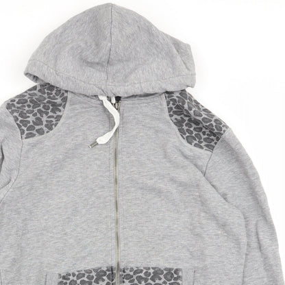 projekts Womens Grey Animal Print  Full Zip Jumper Size S