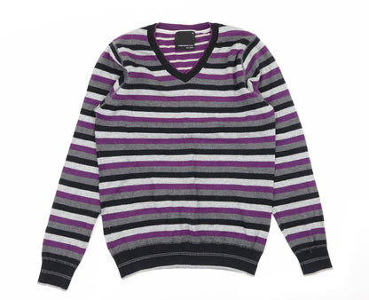 Cedar Wood State Mens Multicoloured Striped  Pullover Jumper Size M