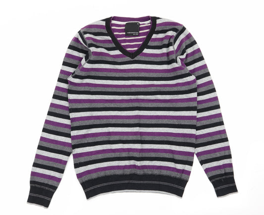 Cedar Wood State Mens Multicoloured Striped  Pullover Jumper Size M