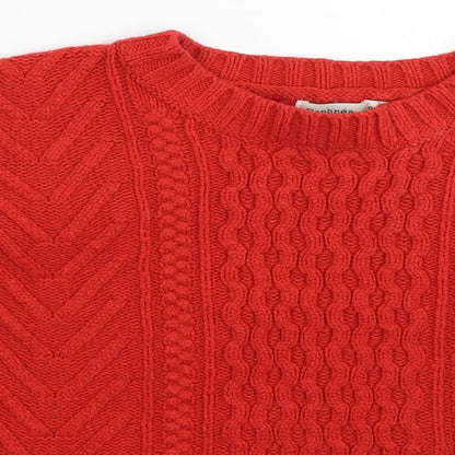 Daphnea Womens Red  Knit Pullover Jumper Size M